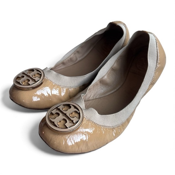 Tory Burch Shoes - Tory Burch Patent Leather Ballet Flats – Women's Beige / Nude – Size 6.5M
